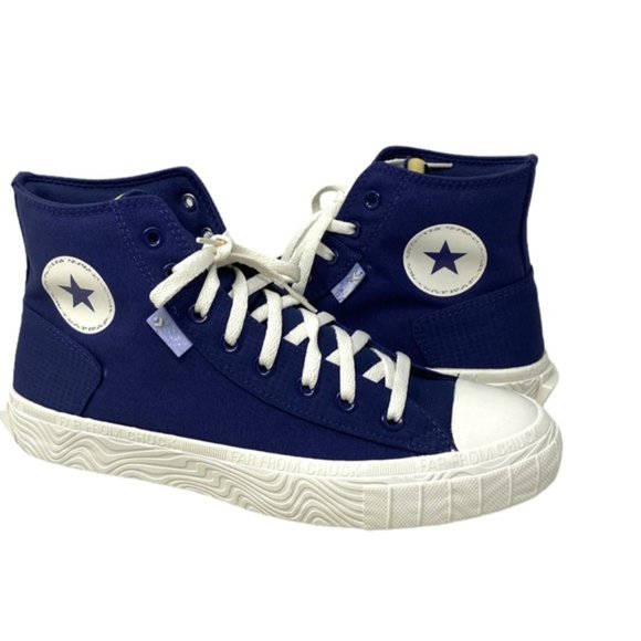Converse Chuck Taylor High Canvas Navy White Sneakers Skate Men's Custom A04529C - Picture 5 of 9